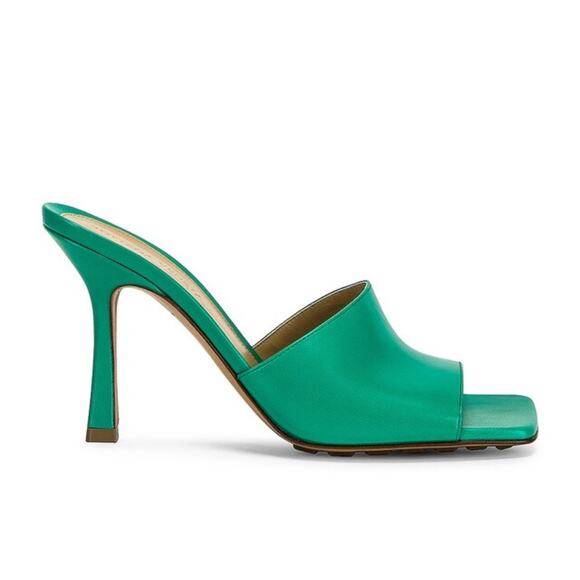 Bottega Veneta Stretch Lounge Nappa Leather Square Open Toe Heel Sandals Size 42 - Picture 10 of 10